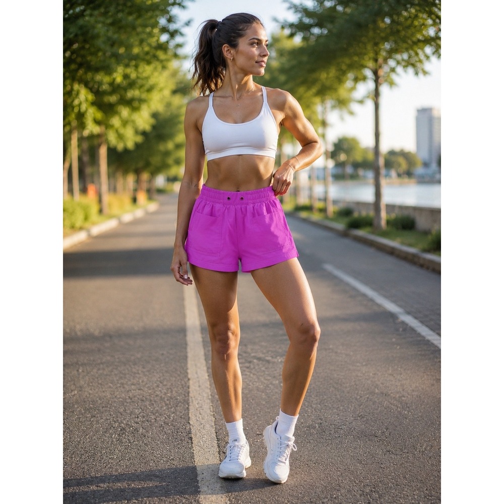Lou & Grey Upstate Sweatshorts Magenta Pink Elastic Waist Athletic Shorts Small